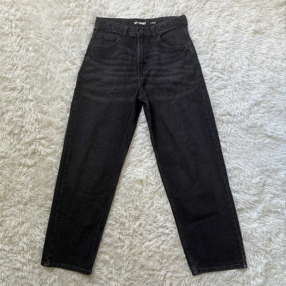 Vintage Y2K 90S Baggy Loose Wrangler Black Denim Jeans Size 12